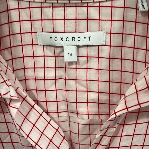 Foxcroft tencel red plaid button up shirt womens - Picture 4 of 8
